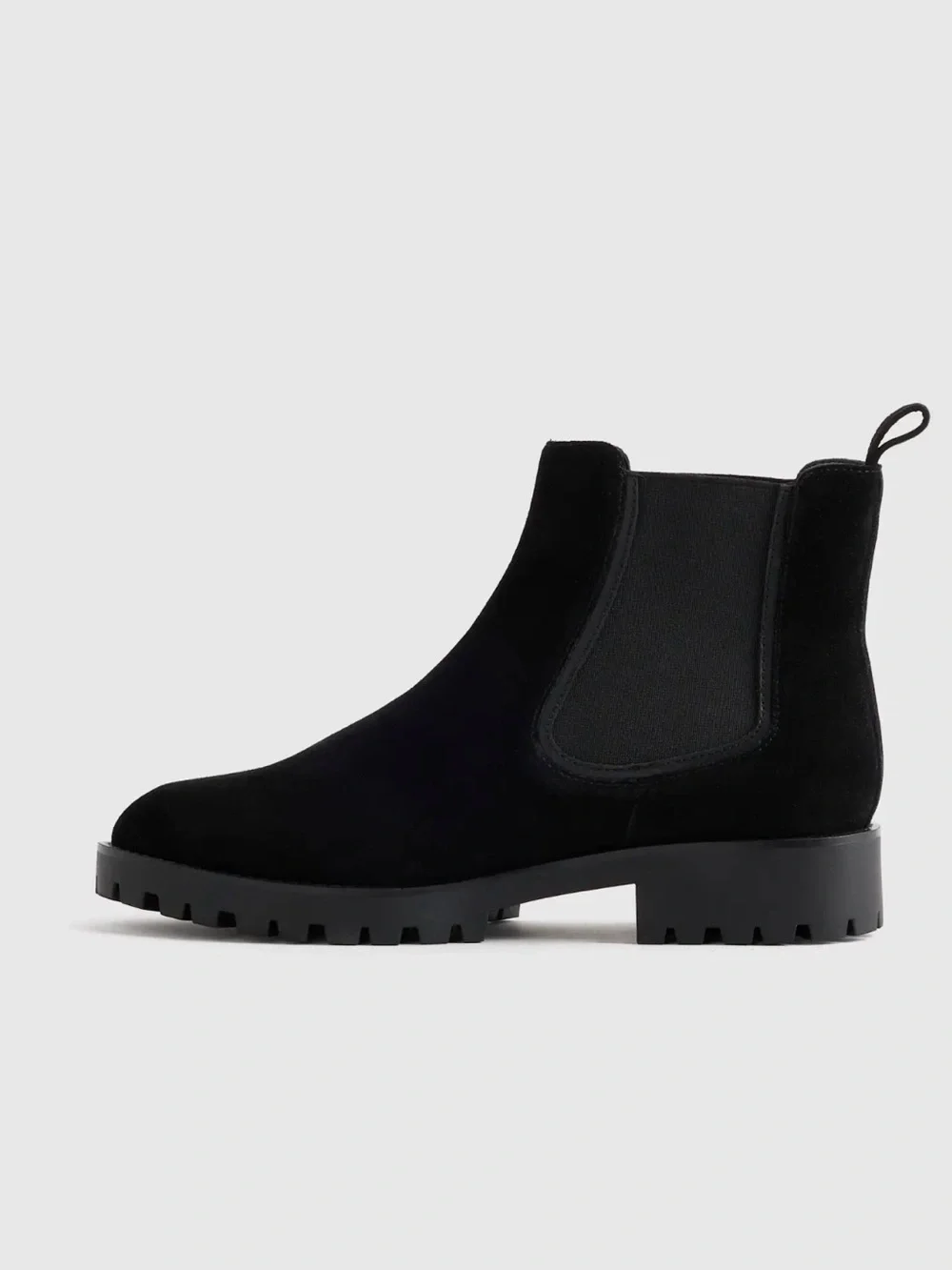 NWT Quince Black Suede Chelsea Lug Sole Ankle Boots - Women Size 10